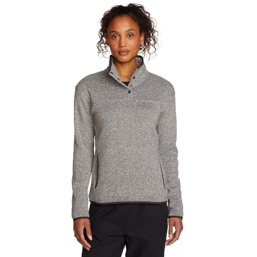 Eddie Bauer Women's Radiator Fleece 2.0 Snap Mock, Gray, X-Large